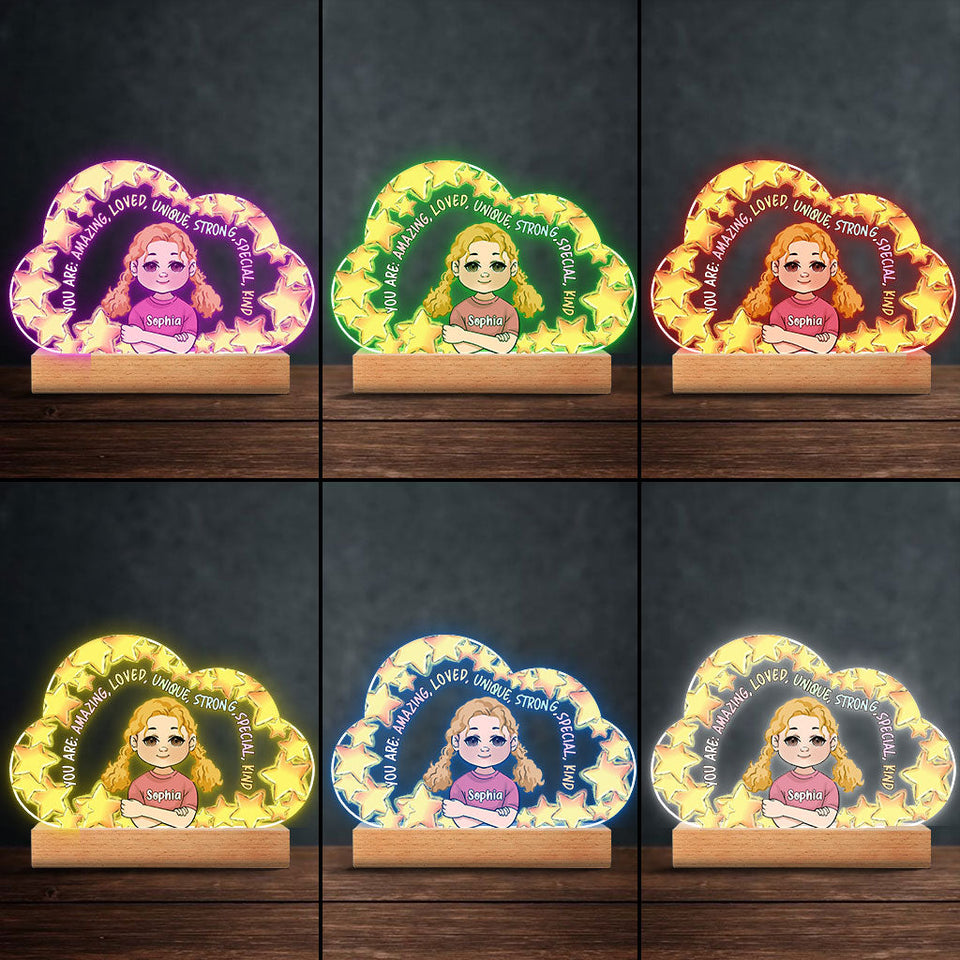 You Are Amazing - Personalized Family Shaped Plaque Light Base