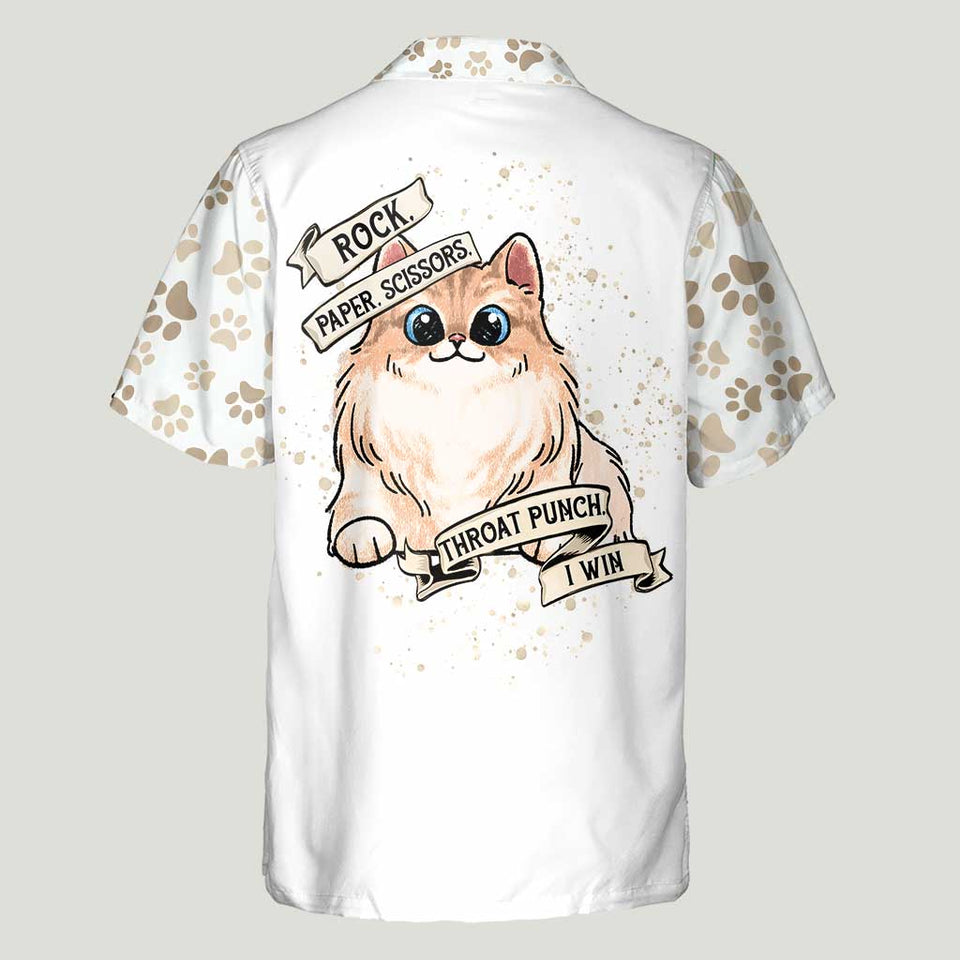 Rock Paper Scissors - Personalized Cat Hawaiian Shirt