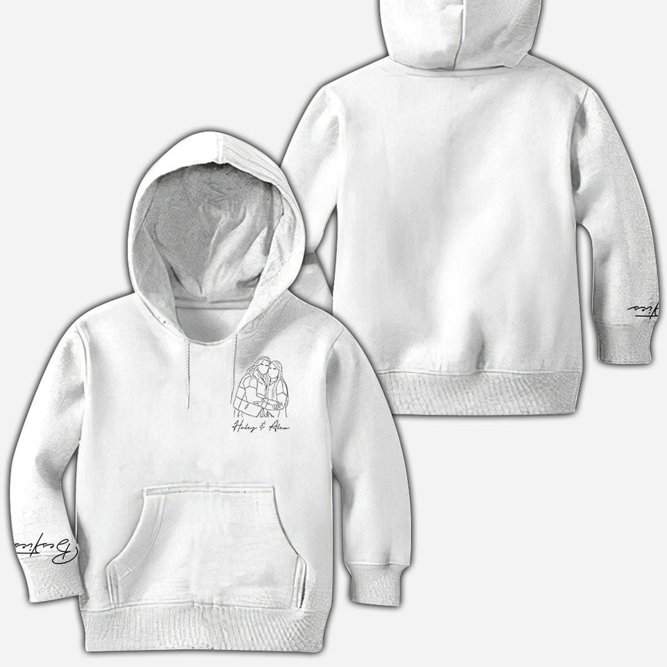Besties Line Art - Personalized Bestie All Over Shirt