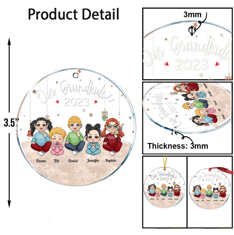 My Grandkids - Personalized Grandma Transparent Ornament