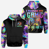 I Paused My Game To Be Here - Personalized Video Game All Over Shirt