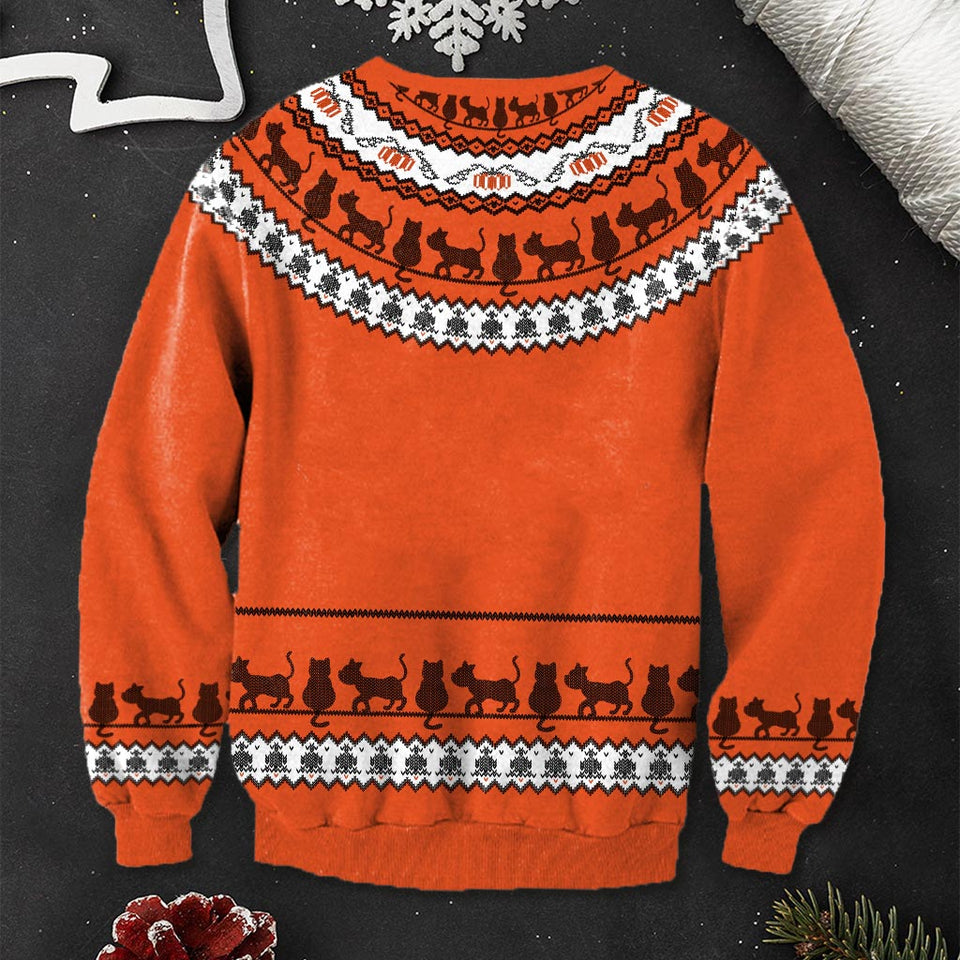 Cat Mom - Personalized Cat Ugly Sweater