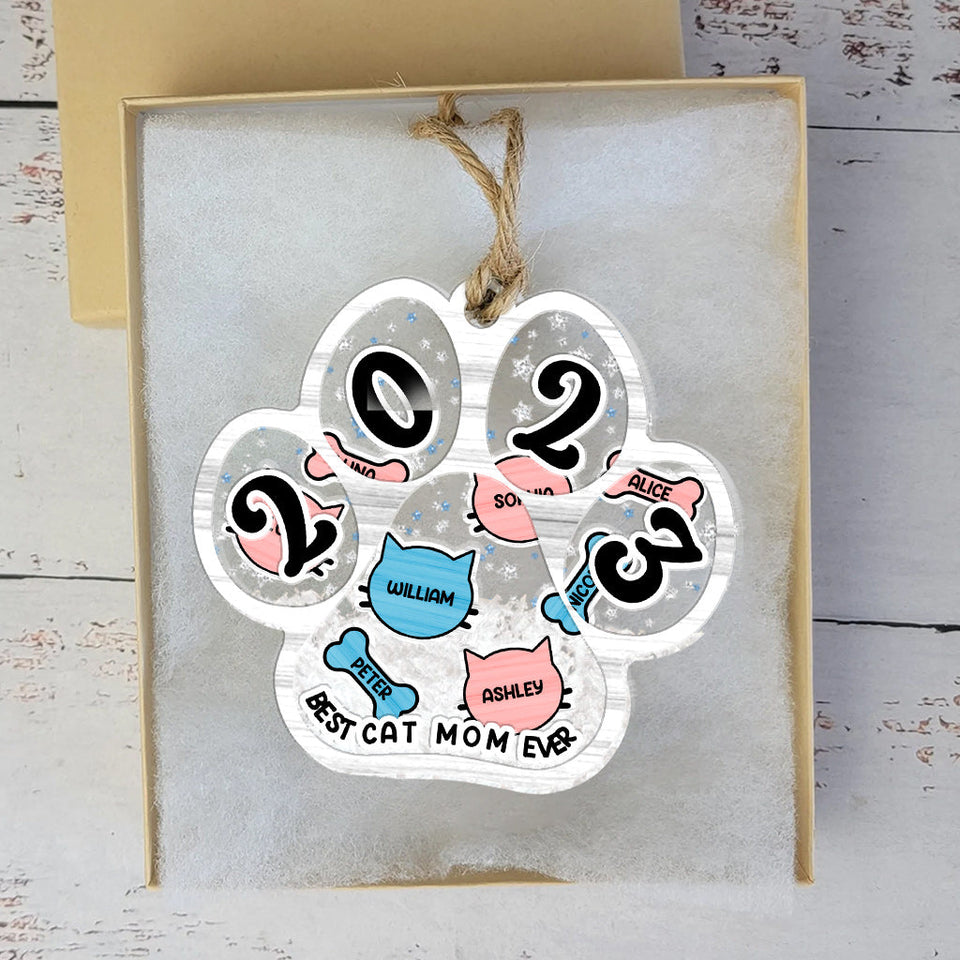 Best Dod Mom / Cat Mom / Dog Dad / Cat Dad Ever - Gift for dog lovers, cat lover - Personalized 3 Layered Shaker Ornament