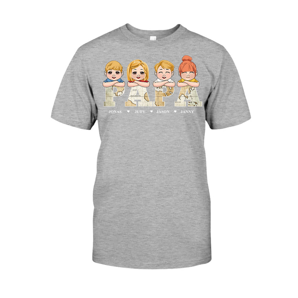 Vintage Map Title - Personalized Father T-shirt & Hoodie