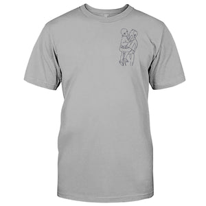 Custom Line Art - Personalized Grandpa Embroidered T-shirt