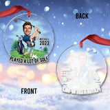 Photo Inserted Funny Golfer - Personalized Golf Transparent Ornament