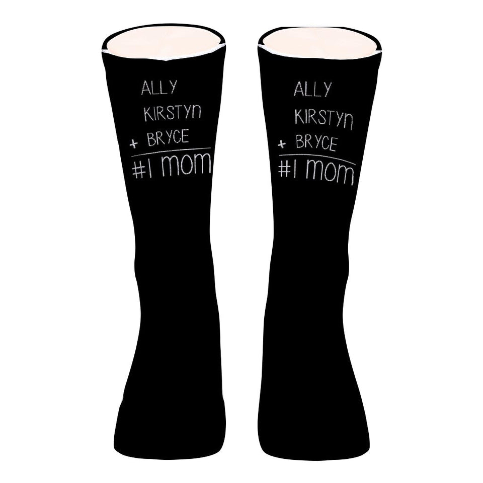 #1 Dad - Gift for dad, grandma, grandpa, mom, uncle, aunt - Personalized Socks