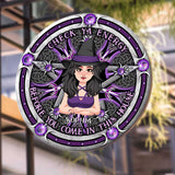 Check Ya Energy - Personalized Witch Round Metal Sign
