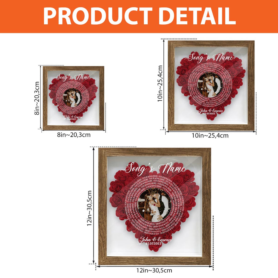First Dance Song - Personalized Husband And Wife Flower Shadow Box