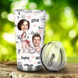 I Adore You And Love Every Part Of You Custom Face Upload Image - Personalized Couple Tumbler