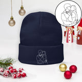 Custom Photo - Personalized Couple Embroidered Beanie