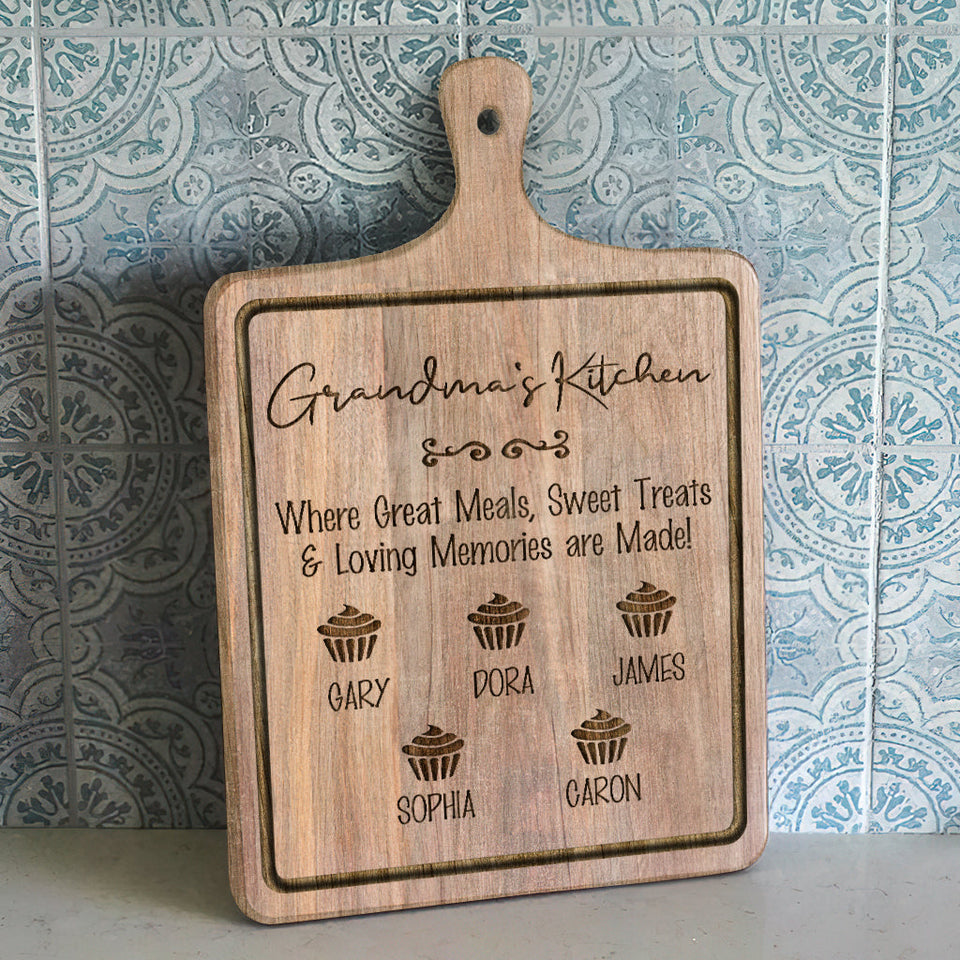 Grandma's Kitchen - Personalized Grandma Cutting Board