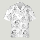 Custom Couple Line Drawing - Boyfriend and Girlfriend gift for boyfriend - Personalized Hawaiian Shirt