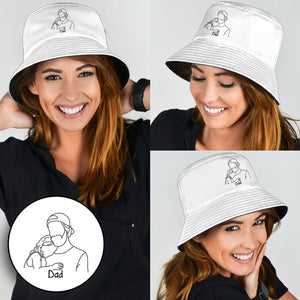 Custom Photo - Personalized Step Dad Embroidered Bucket Hat