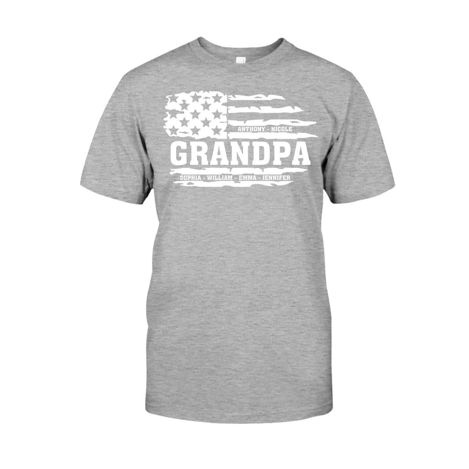 Grandpa US Flag - Personalized Grandpa T-shirt & Hoodie