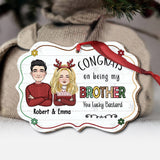 Congrats On Being My Brother/Sister - Personalized Sibling Ornament