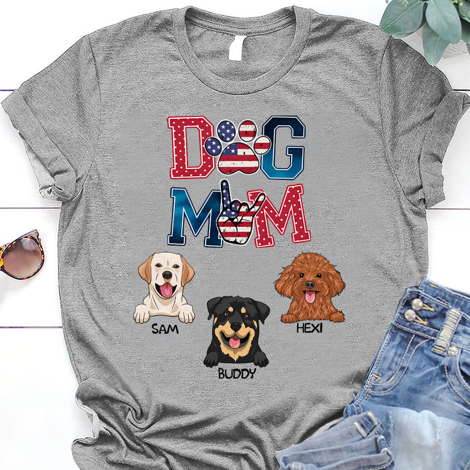 American Dog Mom - Personalized Dog T-shirt & Hoodie