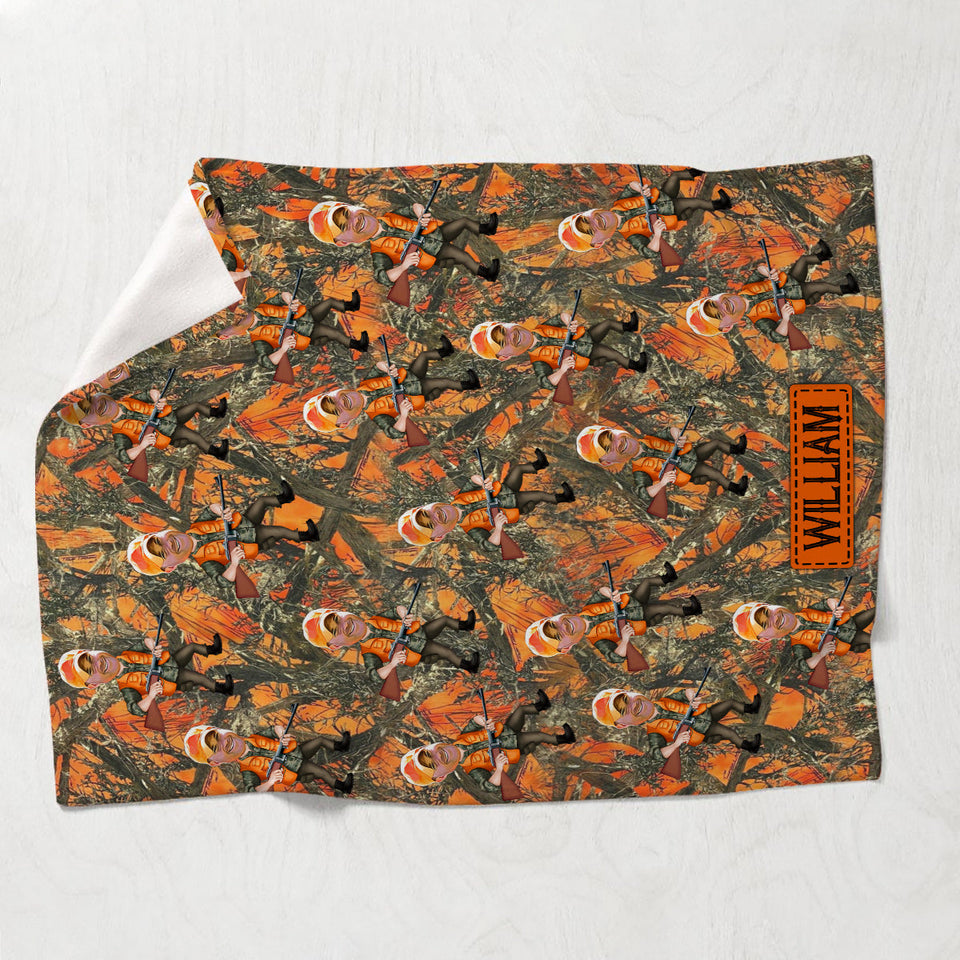 Photo Inserted Hunter - Personalized Hunting Blanket