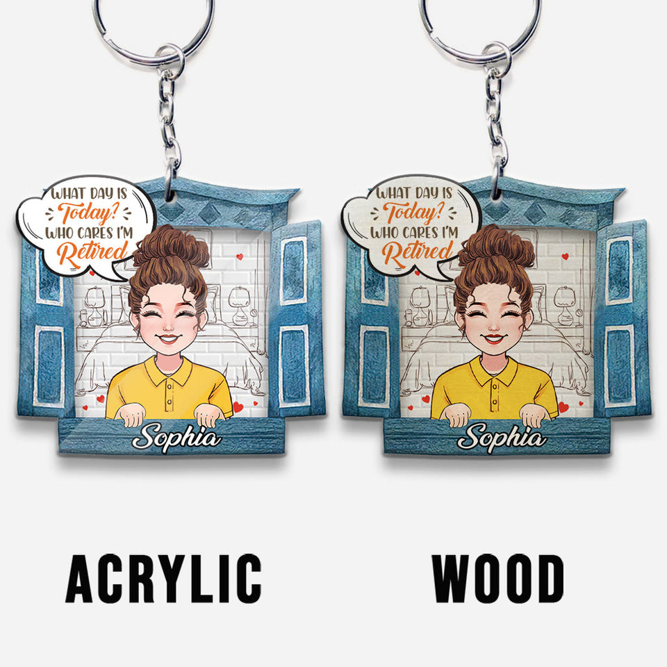 What Day Is Today - Personalized Retired Keychain