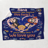 Whenever You Touched This Heart You'll Know That We Love You - Personalized Grandma Blanket