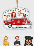 You & Me And The Dogs - Personalized Camping Transparent Ornament