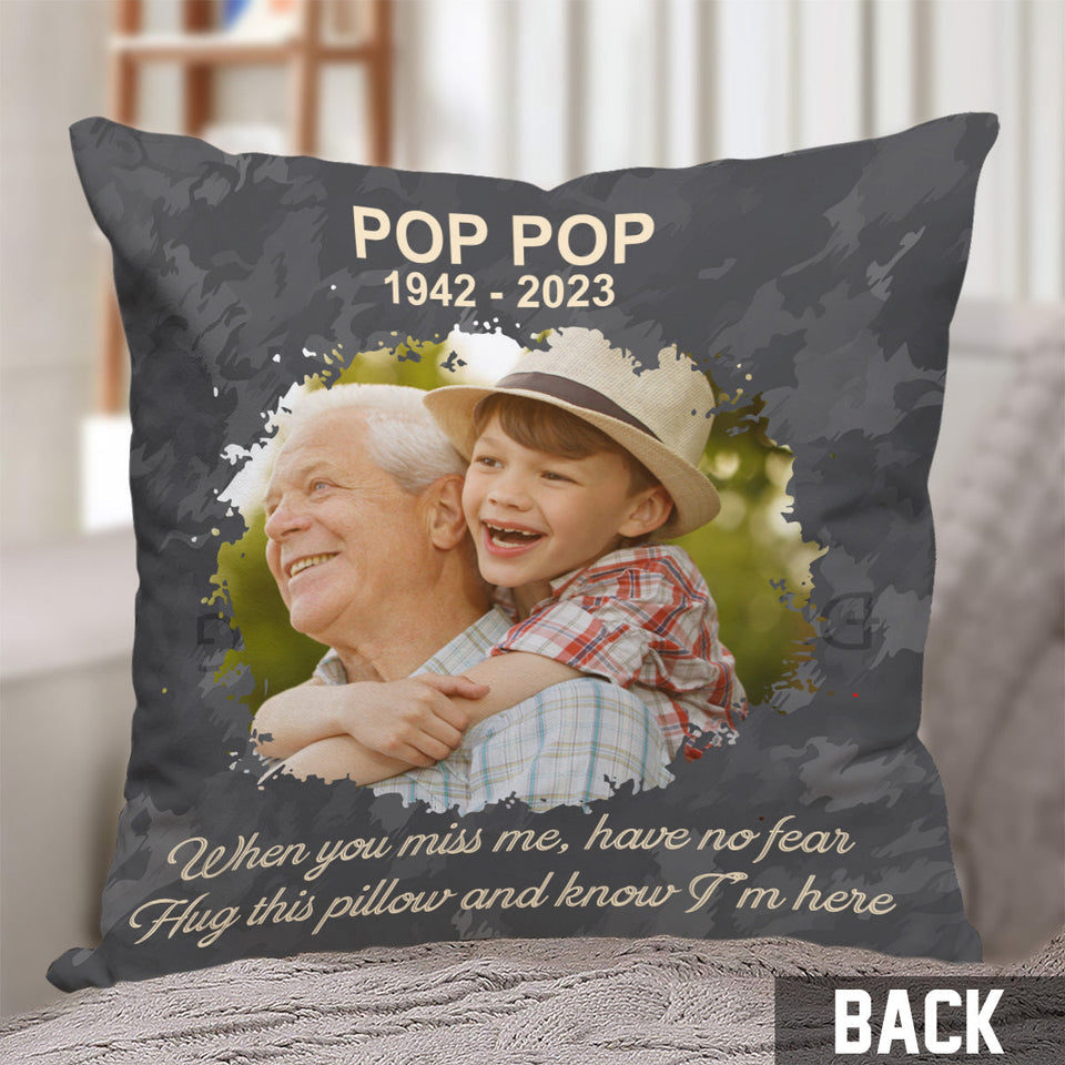 Hug This Pillow And Know I'm Here - Personalized Memorial Throw Pillow