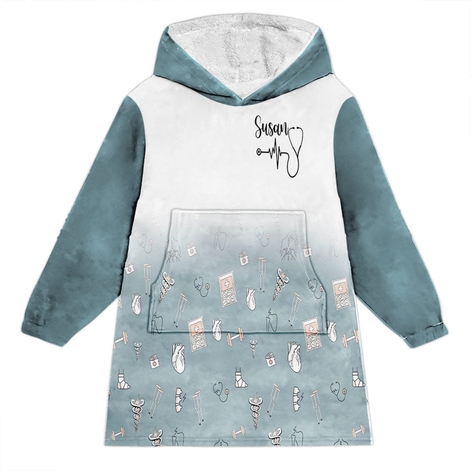 Nurse Jacket - Personalized Nurse Blanket Hoodie