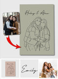 Line Art Portrait - Personalized Sibling Canvas And Poster