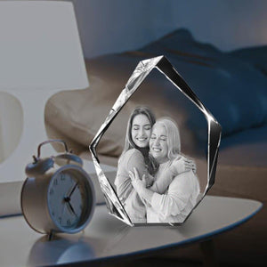 Custom Photo - Personalized Grandma Laser Engraving 3D Iceberg Shaped Crystal Lamp