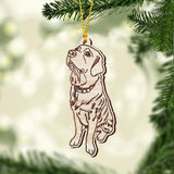 Dog Line Drawing - Personalized Dog Ornament