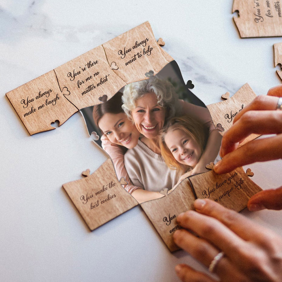 Reason Why I Love You Grandma - Gift for grandma - Personalized Picture Wooden Puzzle