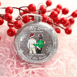 Touch My Bum - Personalized Couple Glitter Ornament Ball