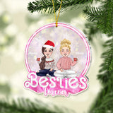 Besties Forever Glitter Pink - Personalized Bestie Transparent Ornament
