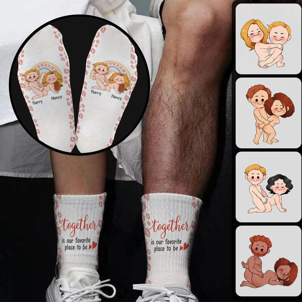 Together Is Our Favorite Place To Be - Personalized Couple Socks