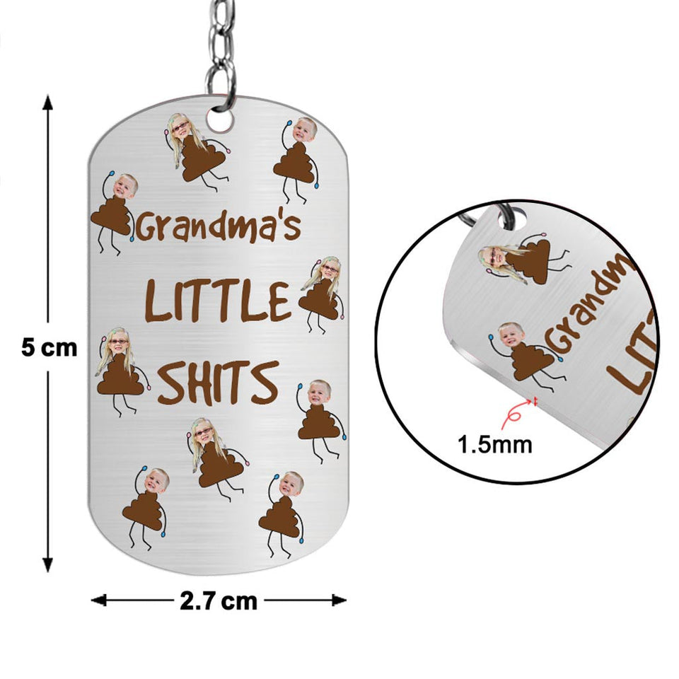 Dad's Little Cuties - Gift for dad, grandpa, mom, uncle, aunt, grandma - Personalized Stainless Steel Keychain