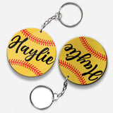 Love Baseball - Personalized Softball Keychain