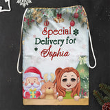 Special Delivery - Personalized Family Drawstring Tote Bag
