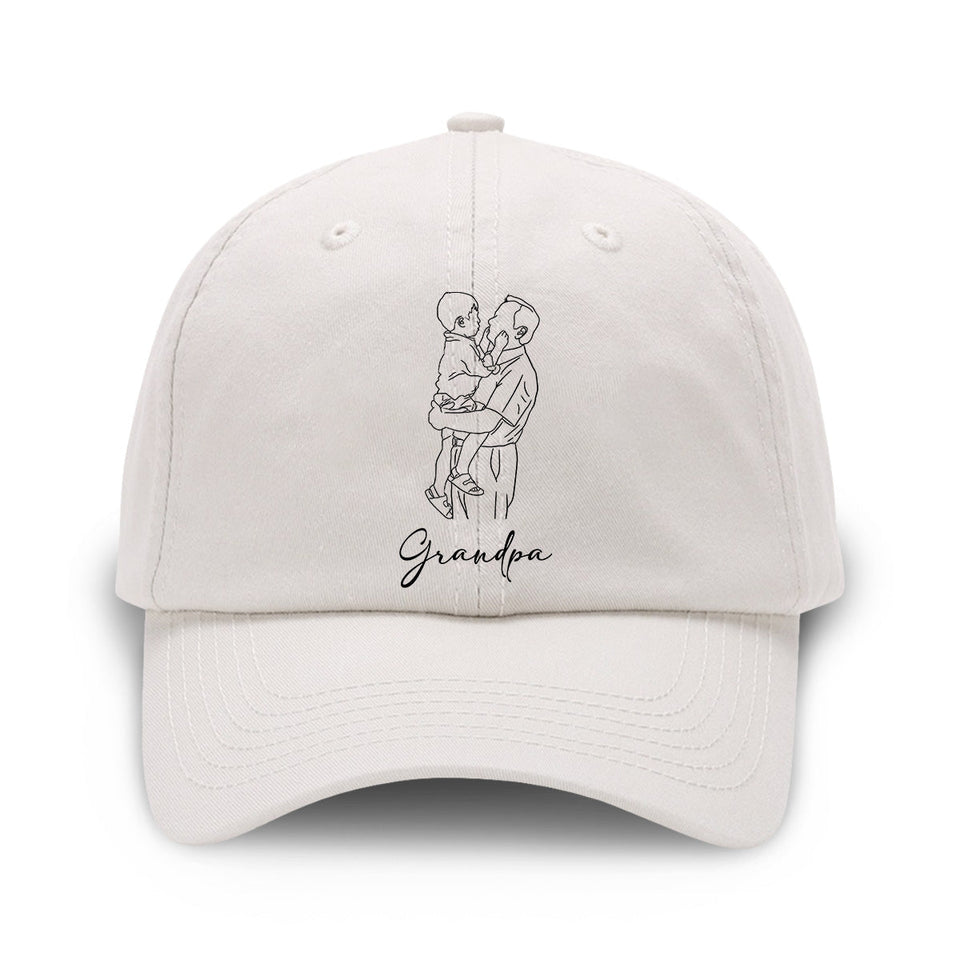 Custom Photo - Personalized Grandpa Embroidered Classic Cap