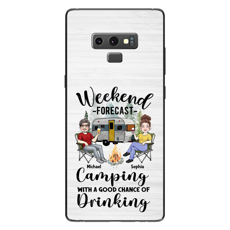 Weekend Forecast - Personalized Camping Clear Phone Case