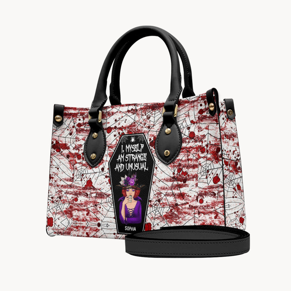 I Myself Am Strange and Unusual - Personalized Witch Leather Handbag