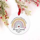 Thanks For Helping Me Shine - Personalized Teacher Ceramic Circle Ornament