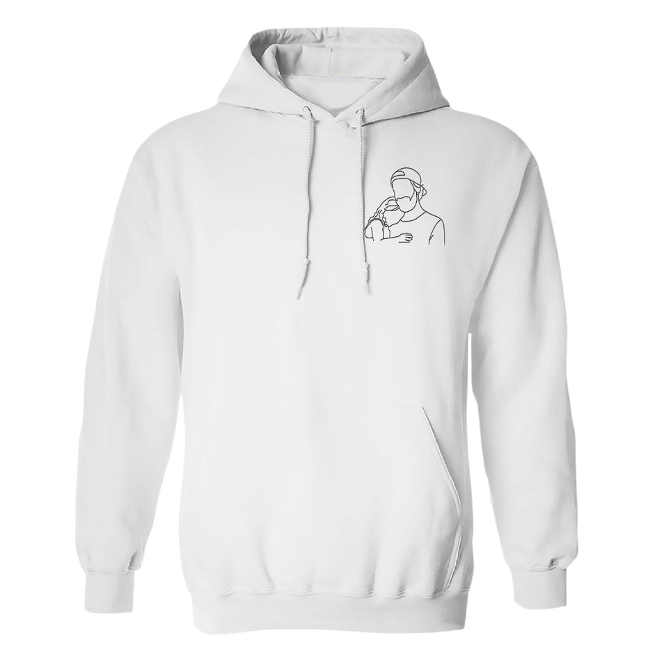 Custom Line Art - Personalized Uncle Embroidered Hoodie