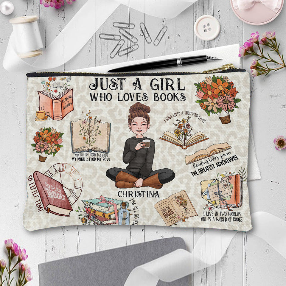 Just A Girl Who Loves Books - Personalized Book Pouch