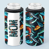 Reel Cool Dad - Fishing gift for dad, grandpa, him, husband - Personalized Can Cooler