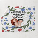 Rose Are Red Violet Are Sick - Personalized Couple Blanket