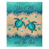 Salty Lil' Beach - Personalized Turtle Blanket