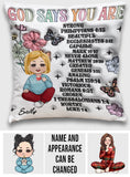 God Says You Are - Personalized Kid Throw Pillow