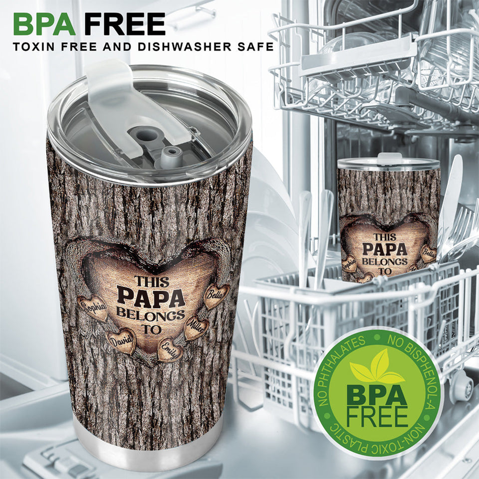 Dad's Heart - Gift for dad, grandma, grandpa, mom, uncle, aunt, brother, sister - Personalized Tumbler