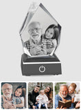 Custom Photo - Personalized Grandpa Laser Engraving 3D Iceberg Shaped Crystal Lamp