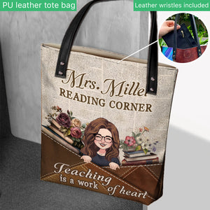 Teaching is a work of heart - Personalized Teacher Tote Bag